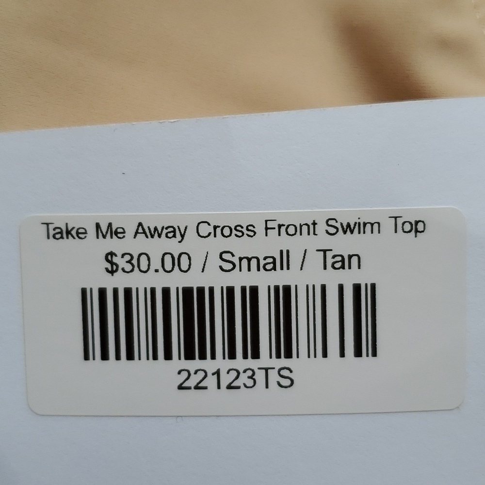 Southern Loft Take Me away Cross swim top Tan Small Or Medium NWT - Picture 6 of 8